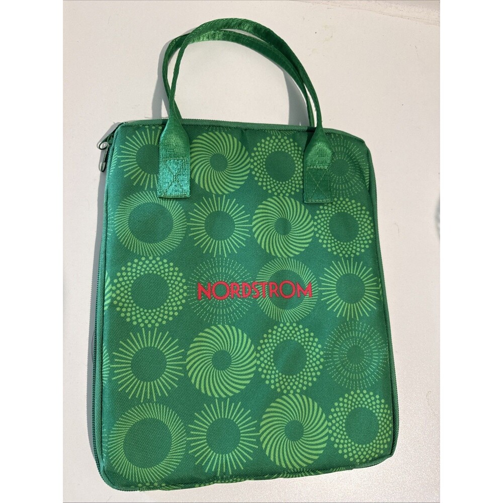 Nordstrom Green Organizer Padded Travel Bag Zipper 9x11"